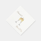 Personalisierter Cocktail zur Champagner-Tost-Hoch Serviette (Ecke)