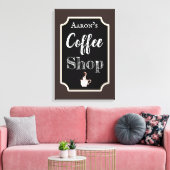 Personalisierter Coffee Shop Art Leinwanddruck (Insitu (Wohnzimmer))