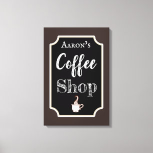 Personalisierter Coffee Shop Art Leinwanddruck