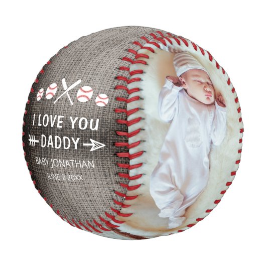 Personalisierter Collage Baseball-Tag Baseball (Schrägansicht)