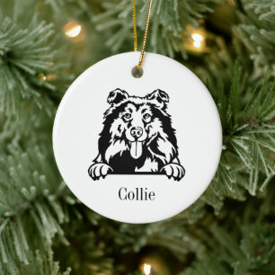 Personalisierter Collihund, Cu Keramik O Ornament