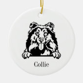 Personalisierter Collihund, Cu Keramik O Ornament (Vorne)