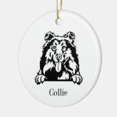 Personalisierter Collihund, Cu Keramik O Ornament (Links)
