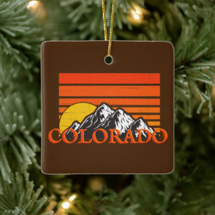 Personalisierter Colorado Berg Sonnenuntergang Keramikornament