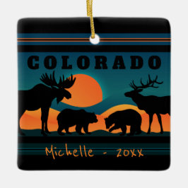 Personalisierter Colorado Berg Sonnenuntergang Keramikornament
