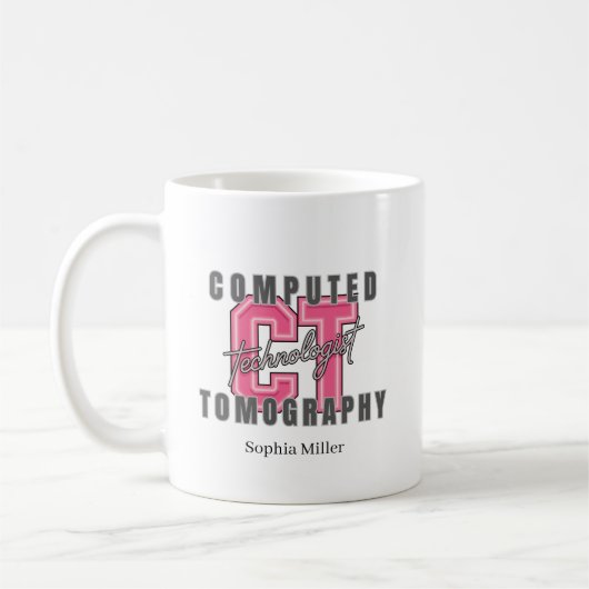 Personalisierter Computertomographie-Technologe Kaffeetasse (Links)