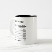 Personalisierter Concierge Nutrition Fakten Zweifarbige Tasse (Vorderseite Links)