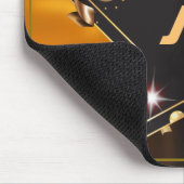 Personalisierter Cooler Black Gold Metallic Stars  Mousepad (Ecke)