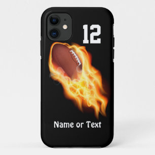 PERSONALISIERTER cooler lodernder Fußball iPhone 11 Hülle