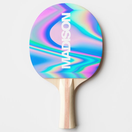 Personalisierter Cooler Niedlicher Name Holographi Tischtennis Schläger (Vorderseite)