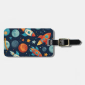 Personalisierter Cooler Raketenschiff - Weltraum u Gepäckanhänger (Vorderseite horizontal)