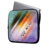 Personalisierter Cooler rustikaler Lila Blauer Ora Laptopschutzhülle (Vorderseite Links)