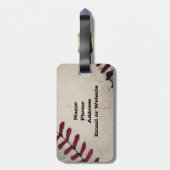 Personalisierter cooler Vintager Grunge-Baseball Gepäckanhänger (Rückseite vertikal)