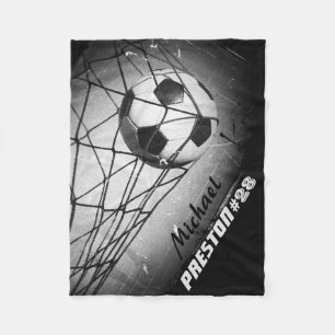 Personalisierter cooler Vintager Grunge-Fußball i Fleecedecke