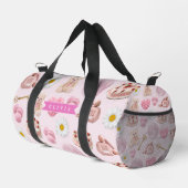 Personalisierter Coquette-Teddybär Rosa Ästhetik Duffle Bag (Rechte Ecke)