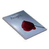 Personalisierter Cornisch-roter Mohn mit grauem Hi Notizblock (Rechte Seite)