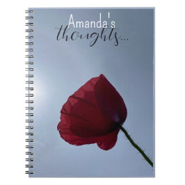 Personalisierter Cornisch-roter Mohn mit grauem Hi Notizblock