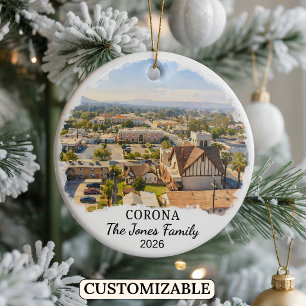 Personalisierter Corona-Schmuck, Benutzerdefiniert Keramik Ornament