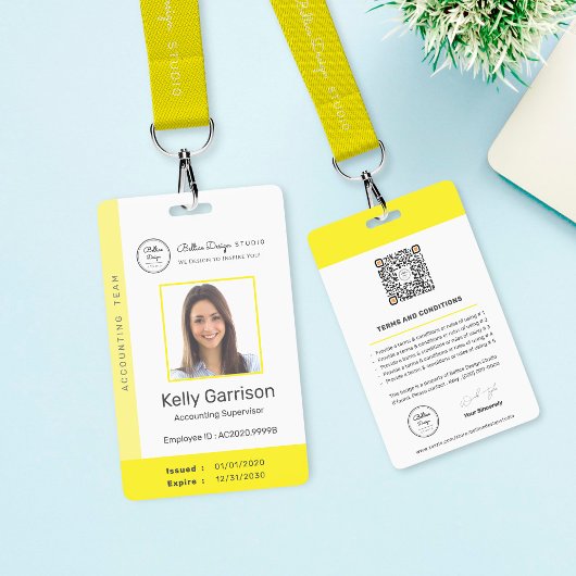 Personalisierter Corporate Modern Employee ID QR C Ausweis