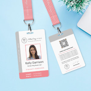 Personalisierter Corporate Modern Employee ID QR C Ausweis