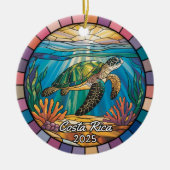 Personalisierter Costa Rica-Ornament, Meeresschild Keramik Ornament (Vorne)