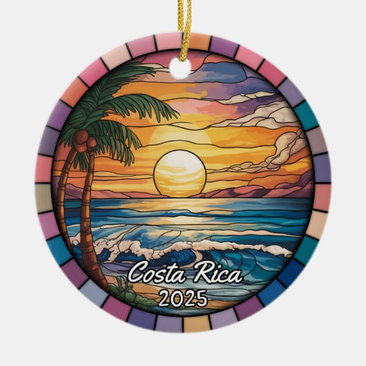 Personalisierter Costa Rica-Ornament, Zentralameri Keramik Ornament (Vorne)