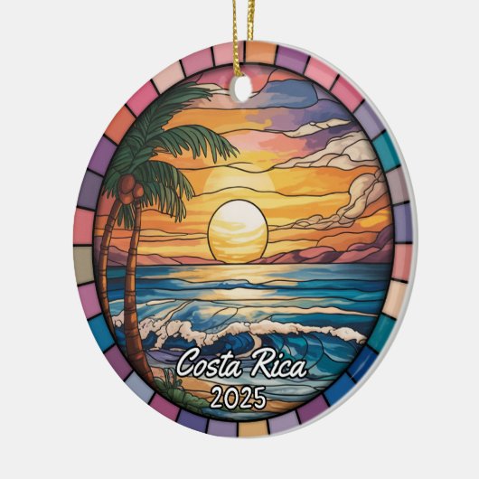 Personalisierter Costa Rica-Ornament, Zentralameri Keramik Ornament (Links)