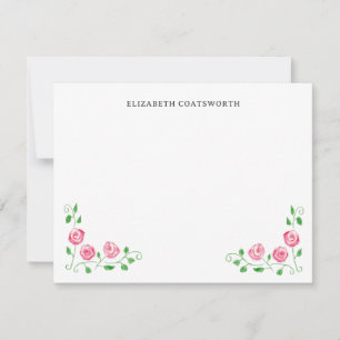 Personalisierter Cotgcore HandGezeichnet Rose Hübs Mitteilungskarte