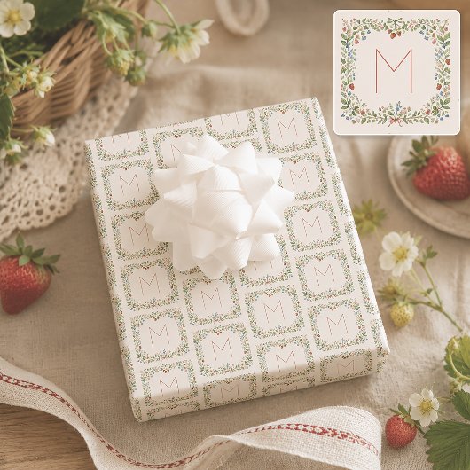 Personalisierter Cottagecore Anfangsbuchstabe Geschenkpapier Set