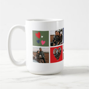 Personalisierter Couple Foto Collage Valentinstag Kaffeetasse