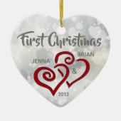 Personalisierter Coupons erste Weihnachtsdekoratio Keramik Ornament (Vorne)