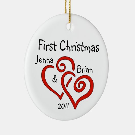 Personalisierter Coupons erste Weihnachtsdekoratio Keramikornament (Rechts)