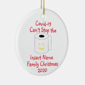 Personalisierter Covid-19 kann Weihnachten nicht a Keramik Ornament (Rechts)