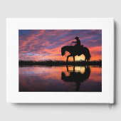 Personalisierter Cowboy auf Pferdefeier Gästebuch (Rückseite)