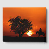 Personalisierter Cowboy auf Pferdefeier Gästebuch (Rückseite)