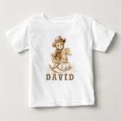 Personalisierter Cowboy-Bär Baby T-shirt (Vorderseite)