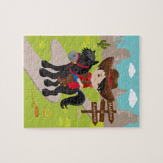 Personalisierter Cowboy Jigsaw Puzzle (Horizontal)