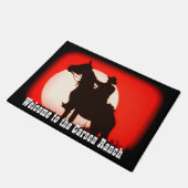 Personalisierter Cowboy und Pferd am Fußmatte (Schrägansicht)