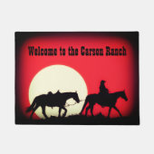 Personalisierter Cowboy und Pferde am Fußmatte (Vorderseite)