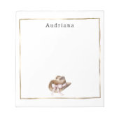 Personalisierter Cowgirl-Hut mit rosa Schleife Notizblock (Vorderseite)