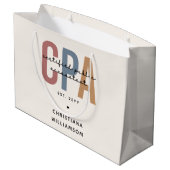 Personalisierter CPA-zertifizierter öffentlicher W Große Geschenktüte (Rückseite Schrägansicht)