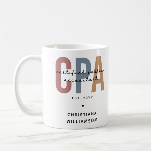 Personalisierter CPA-zertifizierter öffentlicher W Kaffeetasse (Links)