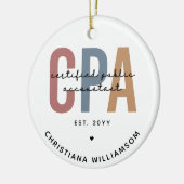 Personalisierter CPA-zertifizierter öffentlicher W Keramik Ornament (Links)