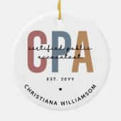 Personalisierter CPA-zertifizierter öffentlicher W Keramik Ornament (Hinten)
