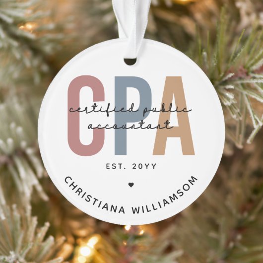 Personalisierter CPA-zertifizierter öffentlicher W Ornament (Baum)