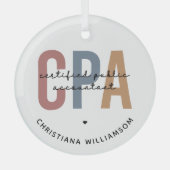 Personalisierter CPA-zertifizierter öffentlicher W Ornament Aus Glas (Vorderseite)