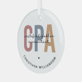 Personalisierter CPA-zertifizierter öffentlicher W Ornament Aus Glas (Vorderseite links)