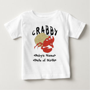 Personalisierter Crabby neuer Baby-T - Shirt