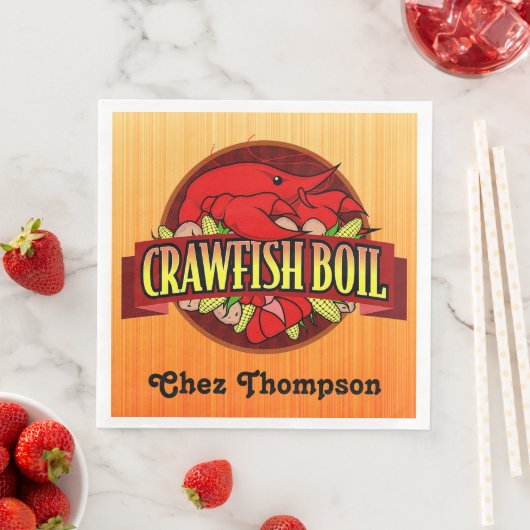 Personalisierter Crawfish Boil Serviette (Beispiel)