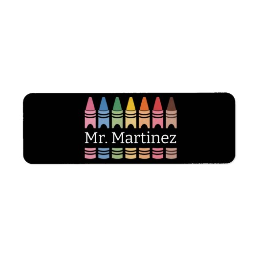 Personalisierter Crayon Lehrer Name Niedlich Back (Vorne)
